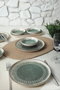 Hermia Set de desayuno de 10 piezas en crema y verde oscuro